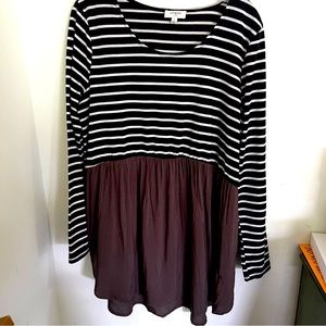 Umgee Striped Sz Large Black White Two Tone